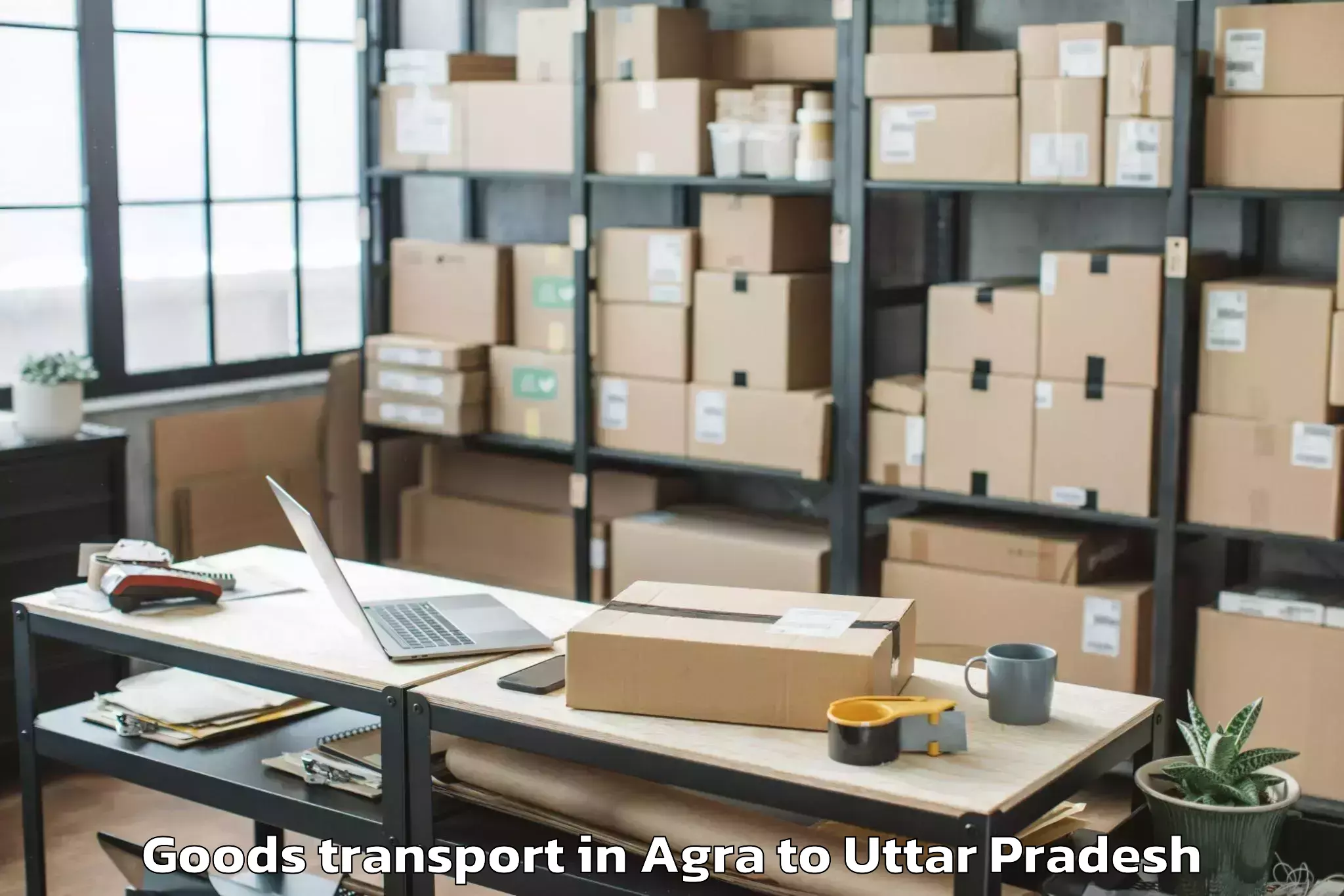 Affordable Agra to Gahmar Goods Transport